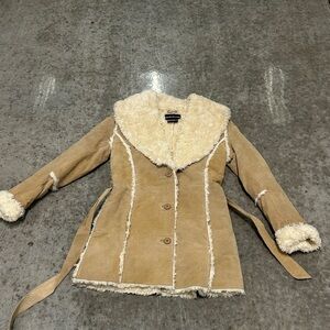 Tan Shearling Women's Coat